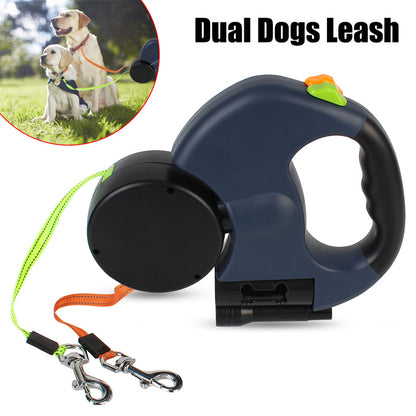 Simplify Your Dog Walks with Our Battery-Powered Dual Dog Leash 3 M! Crafted from High-Quality Plastic and Nylon Material to Meet the Needs of Small and Medium-Sized Dogs."