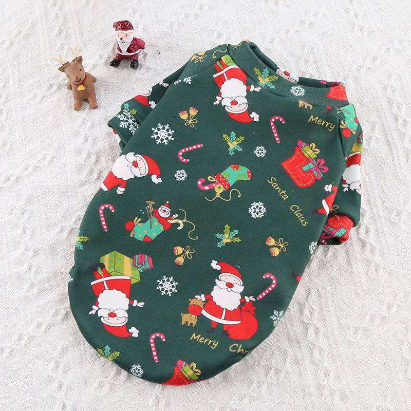 Dog Christmas Clothes Kläder-Jul-Christmas-Dog-hund-clothes-Pet-cute-love-cat-puppy-red-grön-blå-brun-tomte-jultomte-unisex-K9-Valp-Kön-Fyrbeta-Julkläder-Shop-House-maximal