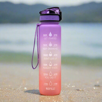 1L Tritan Water Bottle With Time Marker Bounce Cover Motivational Water Bottle Cycling Leakproof Cup For Sports Fitness Bottles