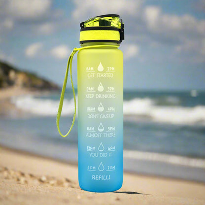 1L Tritan Water Bottle With Time Marker Bounce Cover Motivational Water Bottle Cycling Leakproof Cup For Sports Fitness Bottles