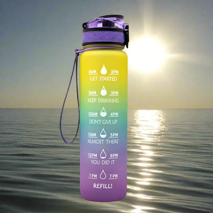 1L Tritan Water Bottle With Time Marker Bounce Cover Motivational Water Bottle Cycling Leakproof Cup For Sports Fitness Bottles