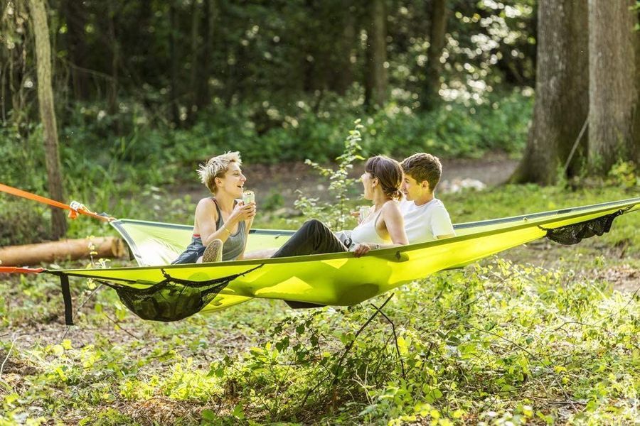 Multi-Person Hammock Three Point Design Portable Hammock Multi-functional Triangle Aerial Mat