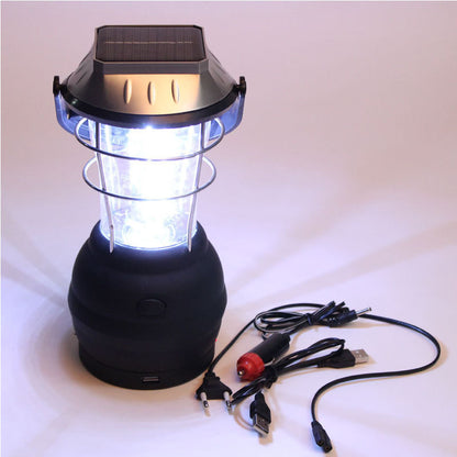 "Explore Perfect Lighting for Your Outdoor Adventures with Our Solar Camping Lamp, Model 2860 in Elegant Black Design. Made of High Quality ABS and GPPS, It Combines Simplicity with Durability to Offer the Ultimate Camping Experience."