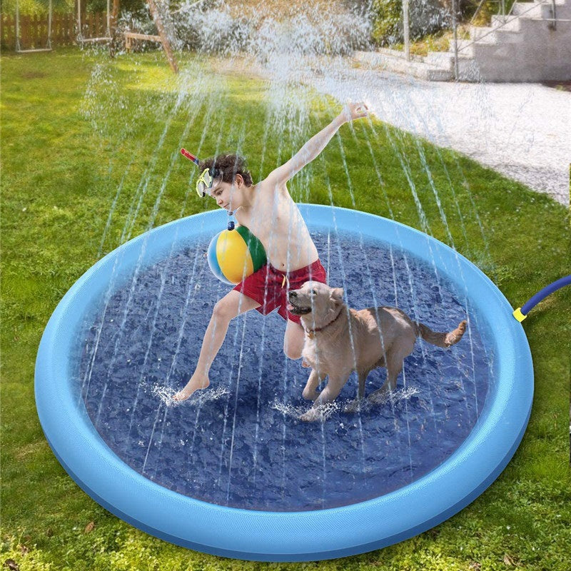 Inflatable Splash pool with water spray for both children and pets