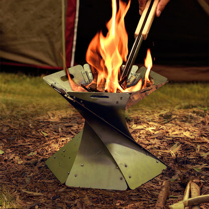 Outdoor collapsible camping campfire heater