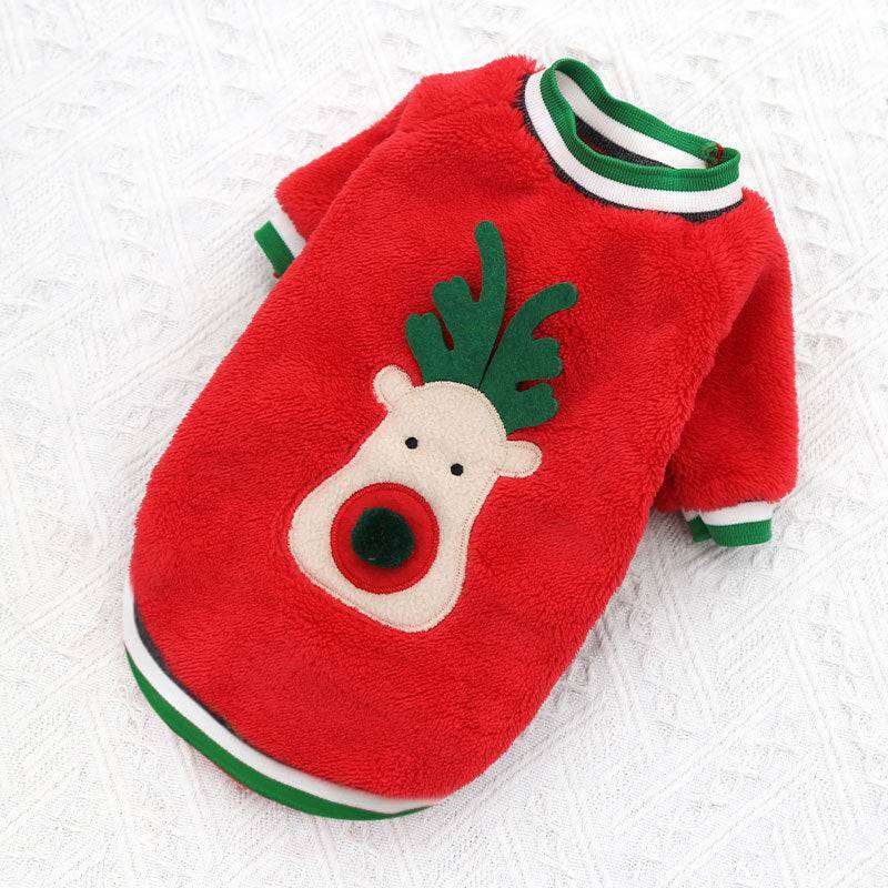 Dog Christmas Clothes Kläder-Jul-Christmas-Dog-hund-clothes-Pet-cute-love-cat-puppy-red-grön-blå-brun-tomte-jultomte-unisex-K9-Valp-Kön-Fyrbeta-Julkläder-Shop-House-maximal