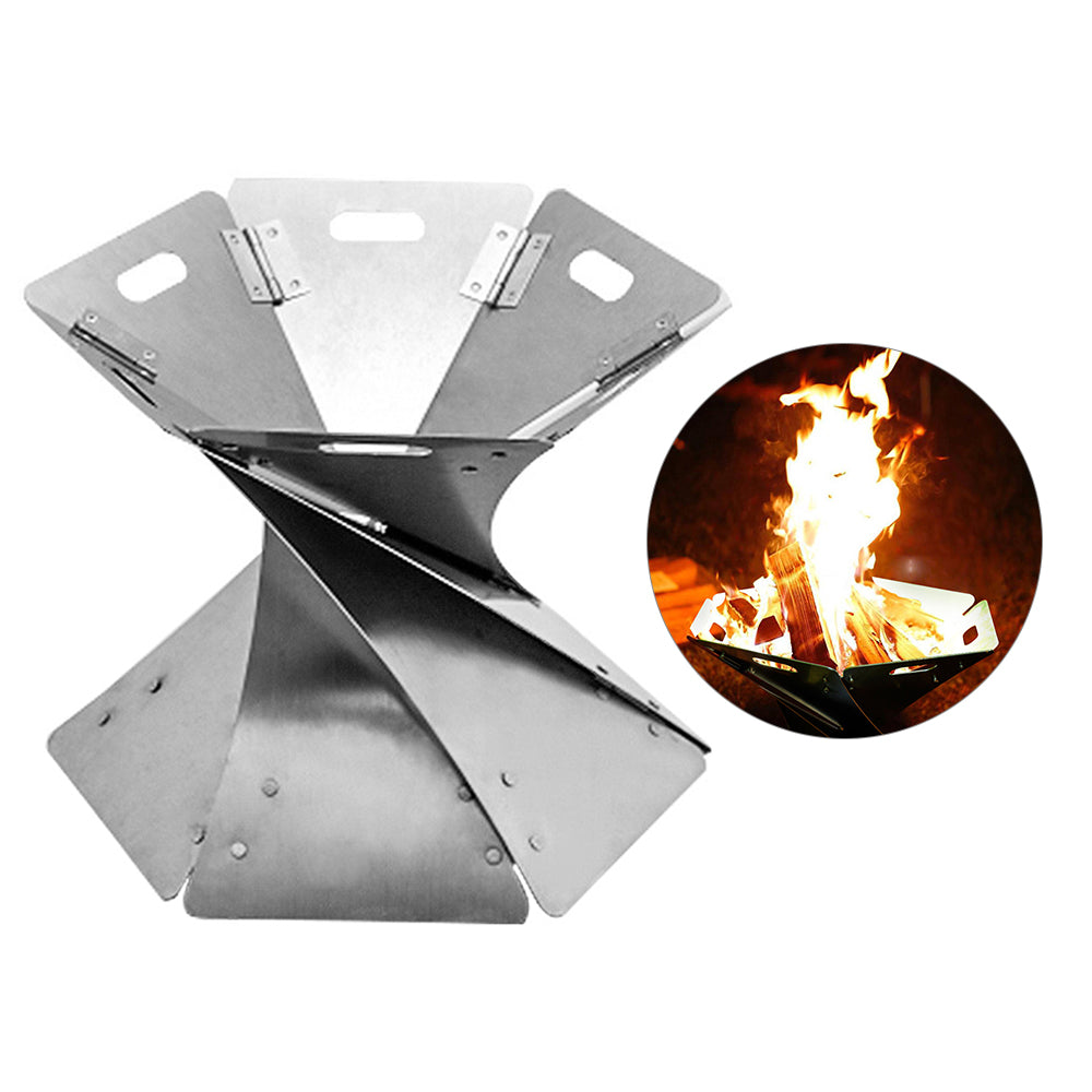 Outdoor collapsible camping campfire heater