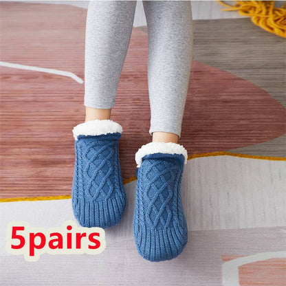 Inomhus Golvstrumpor – Förtjockade, Mjuka och Bekväma för Kvinnor (storlek 35-45) Winter-woolen-socks-women-thicken-warm-home-bedroom-socks-slippers-men-non-slip-foot-warmer-snow-socks-calcines-Jul-Pet