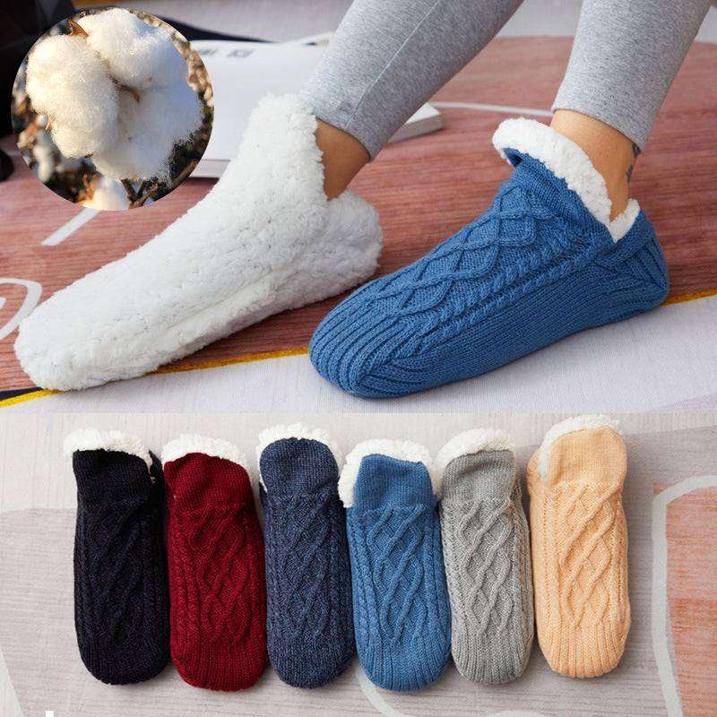 Inomhus Golvstrumpor – Förtjockade, Mjuka och Bekväma för Kvinnor (storlek 35-45) Winter-woolen-socks-women-thicken-warm-home-bedroom-socks-slippers-men-non-slip-foot-warmer-snow-socks-calcines-Jul-Pet