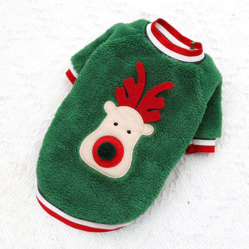 Dog Christmas Clothes Kläder-Jul-Christmas-Dog-hund-clothes-Pet-cute-love-cat-puppy-red-grön-blå-brun-tomte-jultomte-unisex-K9-Valp-Kön-Fyrbeta-Julkläder-Shop-House-maximal