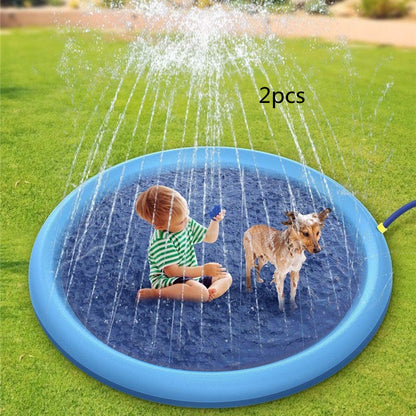 Inflatable Splash pool with water spray for both children and pets