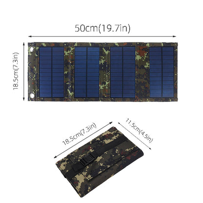 Solenergi på Språng: Utforska Världen med Hållbar Kraft 20W  , Jakt-Fiske-Resa-Camo-Nu-Sun-solpanel-camping-vandring-Svart-Camouflage-Laddare