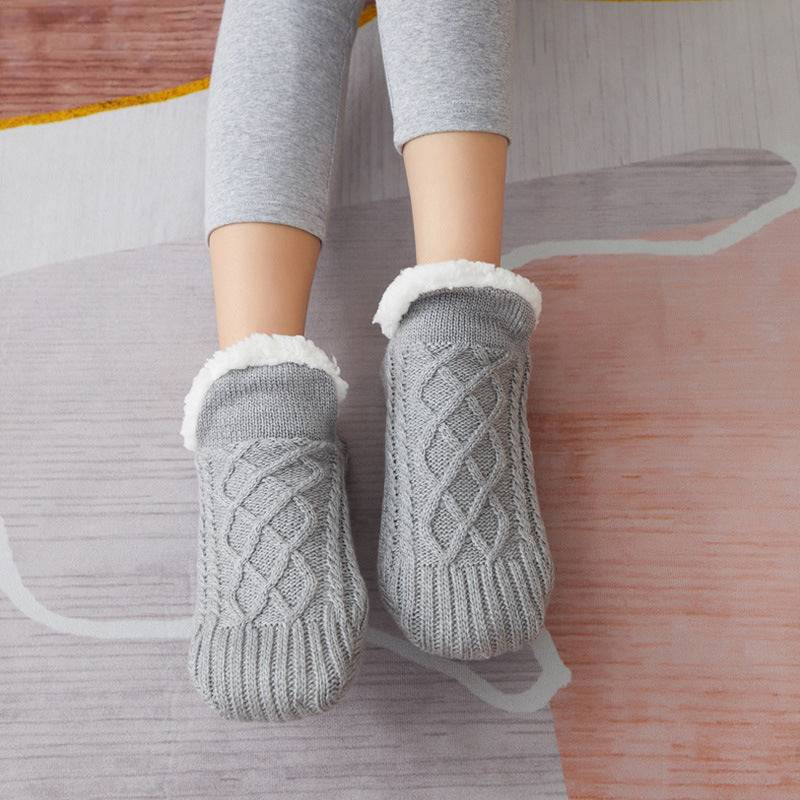 Inomhus Golvstrumpor – Förtjockade, Mjuka och Bekväma för Kvinnor (storlek 35-45) Winter-woolen-socks-women-thicken-warm-home-bedroom-socks-slippers-men-non-slip-foot-warmer-snow-socks-calcines-Jul-Pet