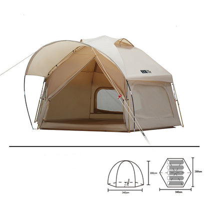 Foldable, Automatic, Waterproof/year-round Camping tent for the whole family. 340 x 290 x 180 cm Powerful-Storm-Glamour-Black-White-Snow-buy-now-Family-City-Green 