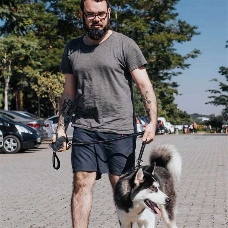  "Optimal Kontroll och Frihet för Din Stora Hund: Vårt Multifunktionella Hundkoppel! | Designat för Medelstora Hundar med Justerbar Längd | Tillverkat av Slitstarkt Tyg i Svart Färg för Hållbarhet | Utrustat med Praktiska Funktioner för Säkra och Bekväma Promenader" Husky