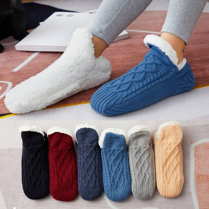 Inomhus Golvstrumpor – Förtjockade, Mjuka och Bekväma för Kvinnor (storlek 35-45) Winter-woolen-socks-women-thicken-warm-home-bedroom-socks-slippers-men-non-slip-foot-warmer-snow-socks-calcines-Jul-Pet