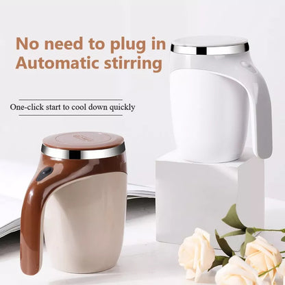 Magnetized Stirring Cup Max 400 ML Coffe,Tea,Drink,Big,Buy,Trend,Now,White,Black