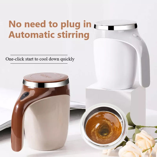 Magnetized Stirring Cup Max 400 ML Coffe,Tea,Drink,Big,Buy,Trend,Now,White,Black