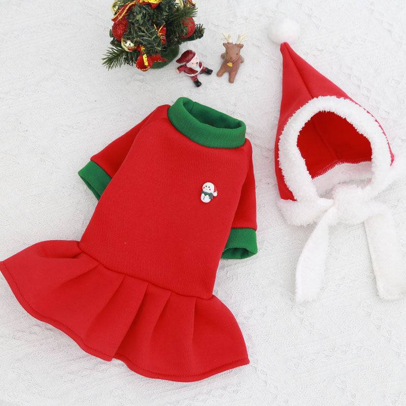 Dog Christmas Clothes Kläder-Jul-Christmas-Dog-hund-clothes-Pet-cute-love-cat-puppy-red-grön-blå-brun-tomte-jultomte-unisex-K9-Valp-Kön-Fyrbeta-Julkläder-Shop-House-maximal