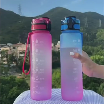 1L Tritan Water Bottle With Time Marker Bounce Cover Motivational Water Bottle Cycling Leakproof Cup For Sports Fitness Bottles