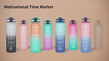 1L Tritan Water Bottle With Time Marker Bounce Cover Motivational Water Bottle Cycling Leakproof Cup For Sports Fitness Bottles