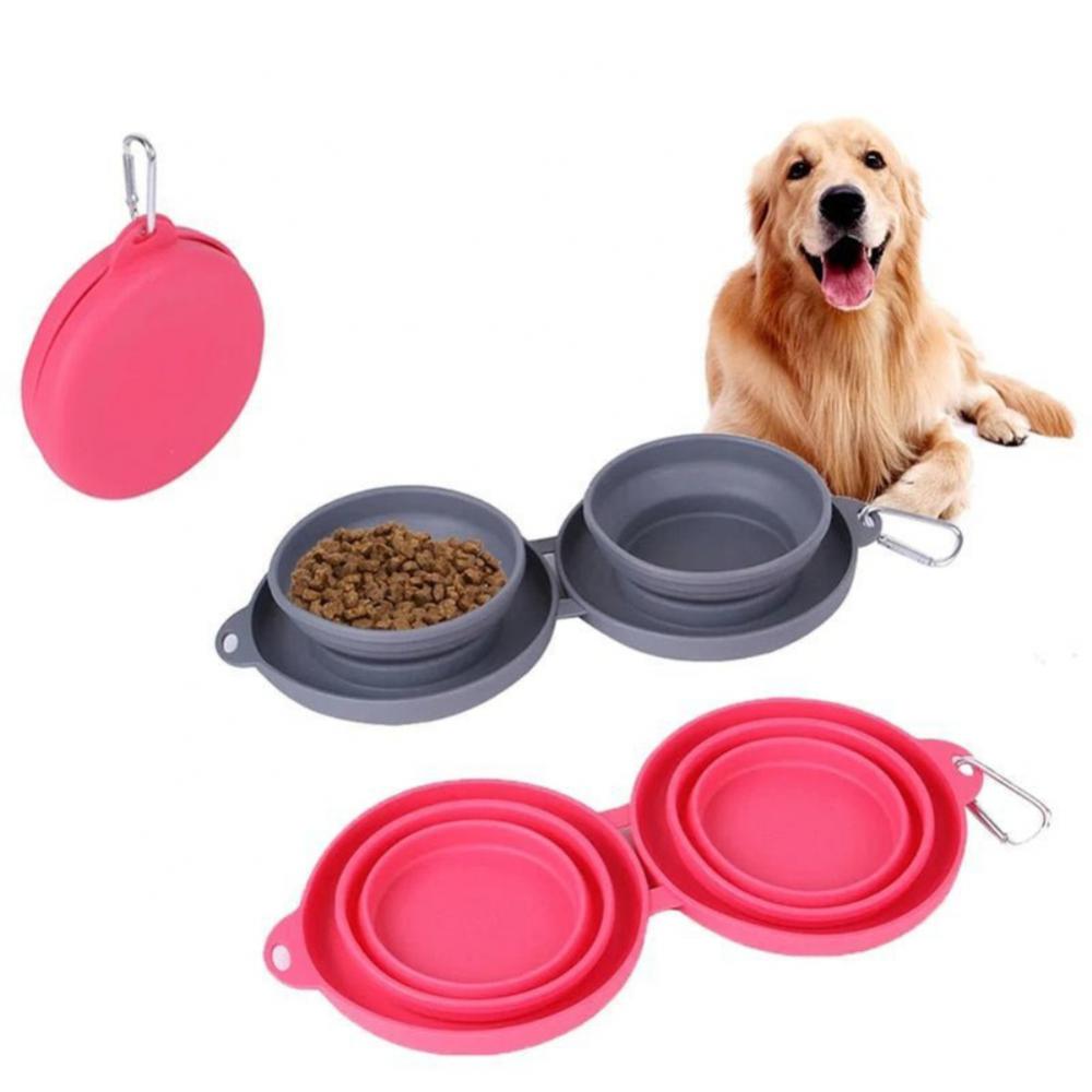 "Travel or Explore Nature with Ease - Our Double Collapsible Dog Bowls are the Ultimate Choice for On-the-Go Feeding! Here's Why They'll Be Your Best Companion:"