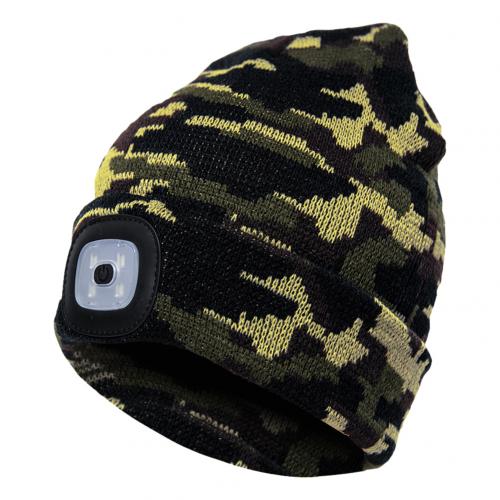 Knitted Wool Beanie with Built-in LED Light – For Warmth and Safety in the Dark!