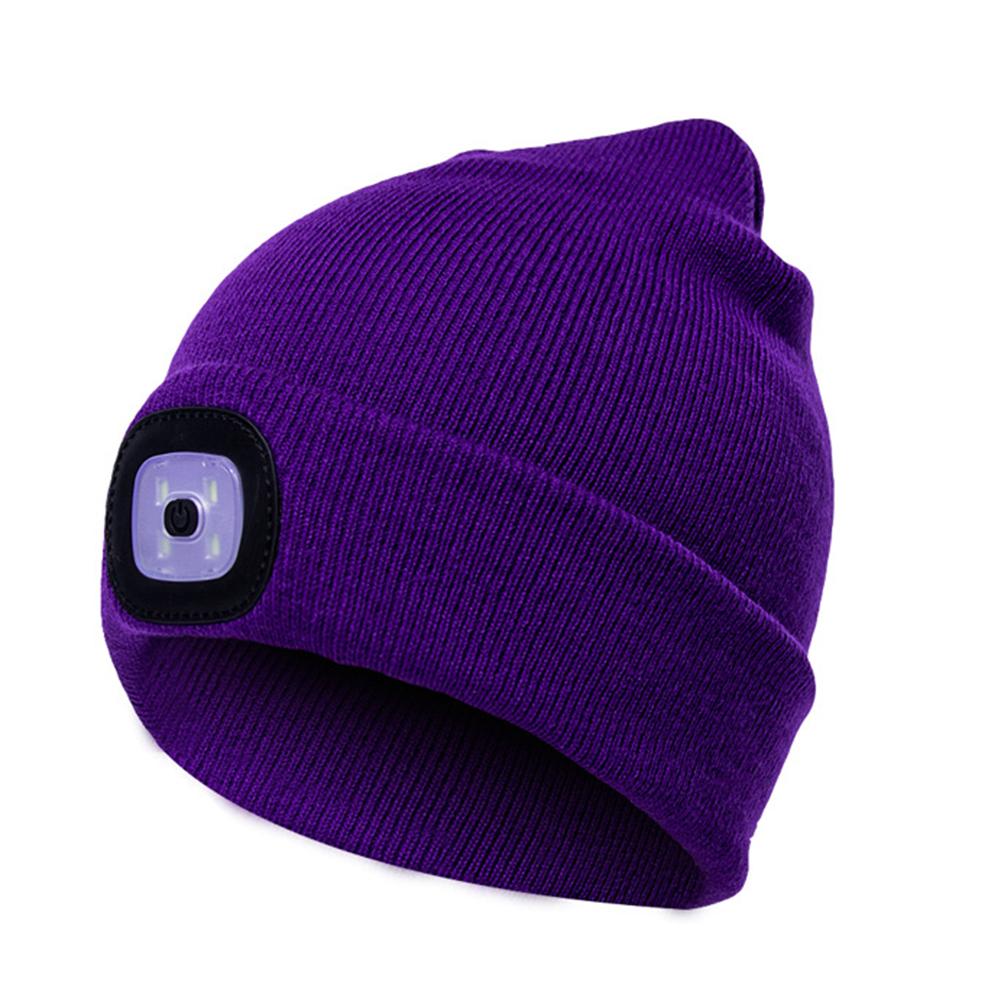 Knitted Wool Cap with Built-in LED Lamp - For Warmth and Safety in the Dark! 