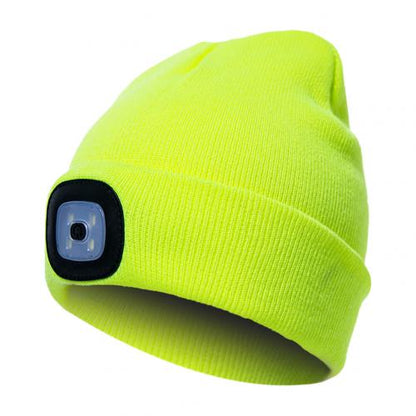 Knitted Wool Beanie with Built-in LED Light – For Warmth and Safety in the Dark!