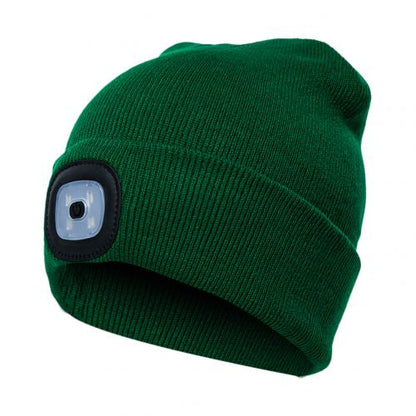 Knitted Wool Beanie with Built-in LED Light – For Warmth and Safety in the Dark!