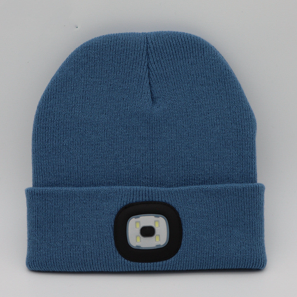 Knitted Wool Cap with Built-in LED Lamp - For Warmth and Safety in the Dark! 