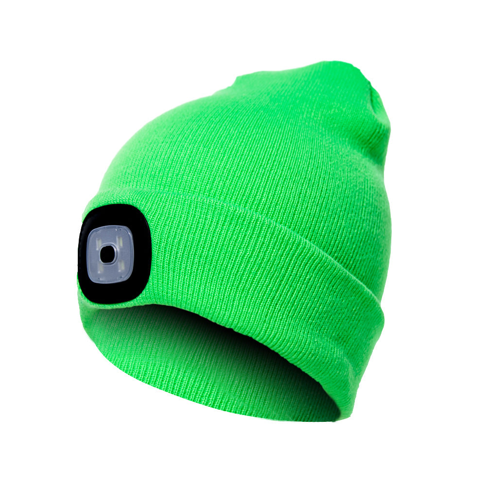 Knitted Wool Cap with Built-in LED Lamp - For Warmth and Safety in the Dark! 