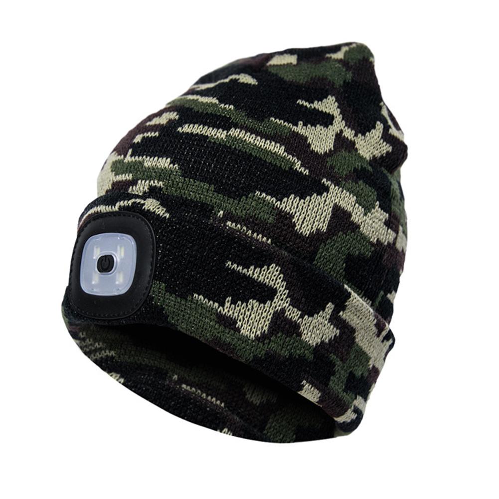 Knitted Wool Cap with Built-in LED Lamp - For Warmth and Safety in the Dark! 