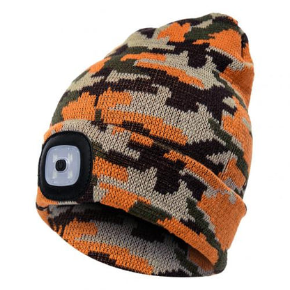 Knitted Wool Cap with Built-in LED Lamp - For Warmth and Safety in the Dark! 