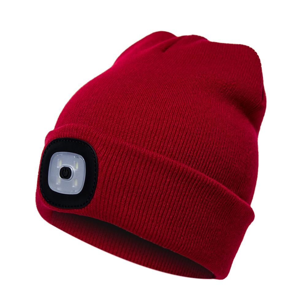 Knitted Wool Beanie with Built-in LED Light – For Warmth and Safety in the Dark!