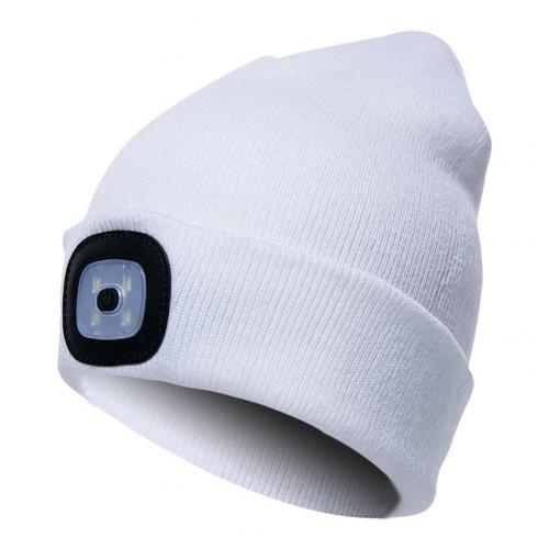 Knitted Wool Cap with Built-in LED Lamp - For Warmth and Safety in the Dark! 