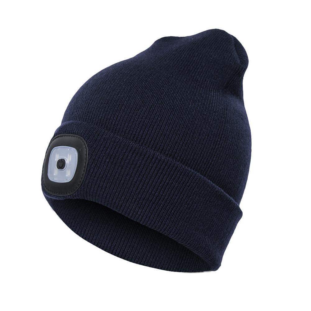 Knitted Wool Beanie with Built-in LED Light – For Warmth and Safety in the Dark!