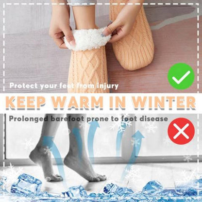 These Indoor Floor Socks Offer the Perfect Combination of Comfort, Warmth and Safety! Made from High Quality Wool-like Yarn and Plush Sherpa Lining for Breathability and Warmth. The Unique V-Shaped Opening Weave Design (Size 35-45 EU )